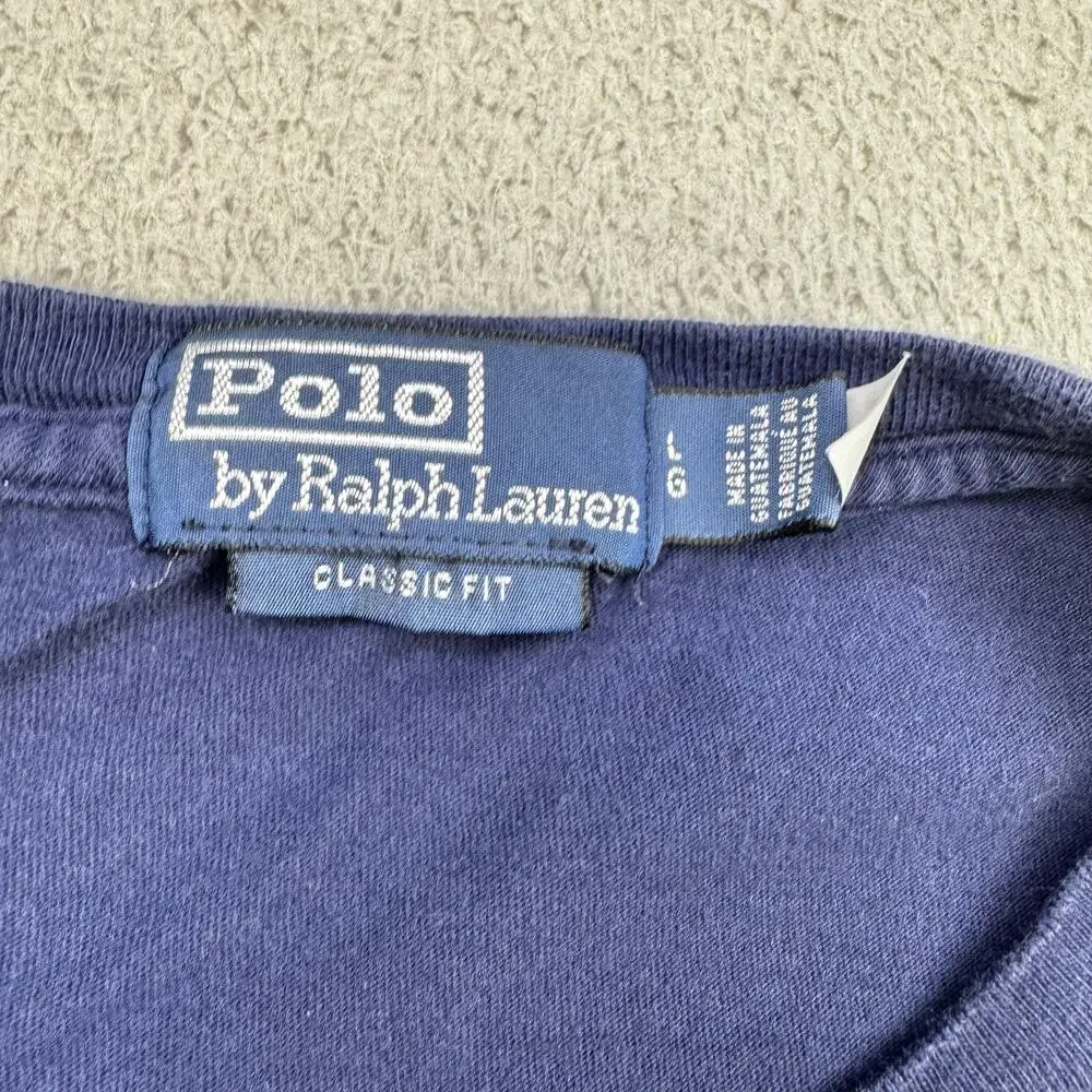Polo Ralph Lauren Shirt Mens Large Blue American Flag Graphic Classic Fit Tee